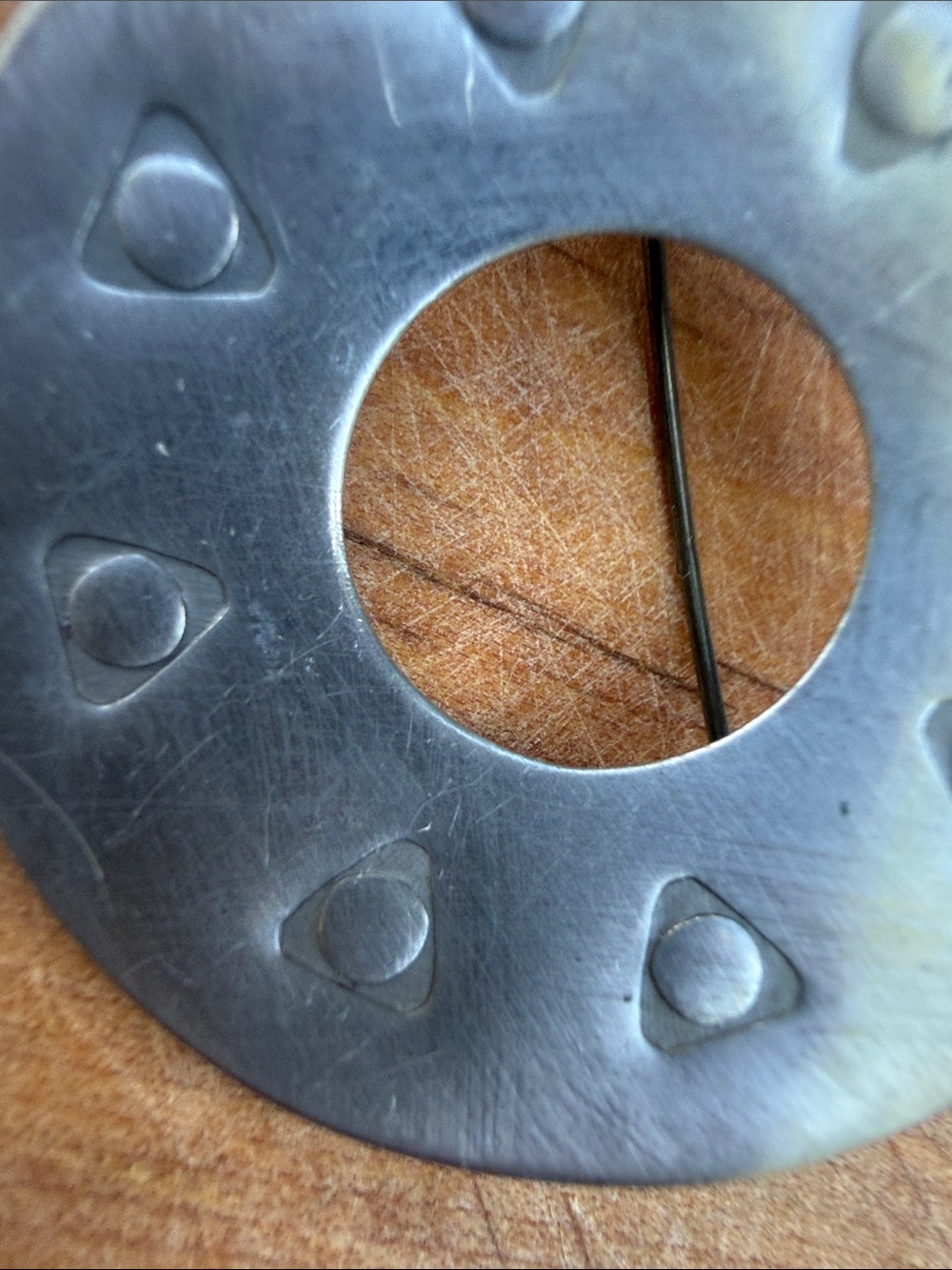 Vintage Mid-Century Pewter Circle Brooch